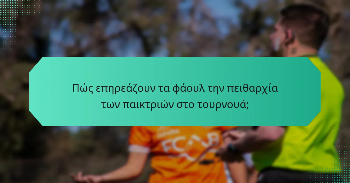 Πώς επηρεάζουν τα φάουλ την πειθαρχία των παικτριών στο τουρνουά;